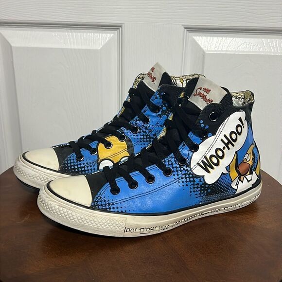 🔥🔥‎ CONVERSE All Stars Chuck Taylors Bart Simpsons Homer Hi-Top Sneakers - GUC